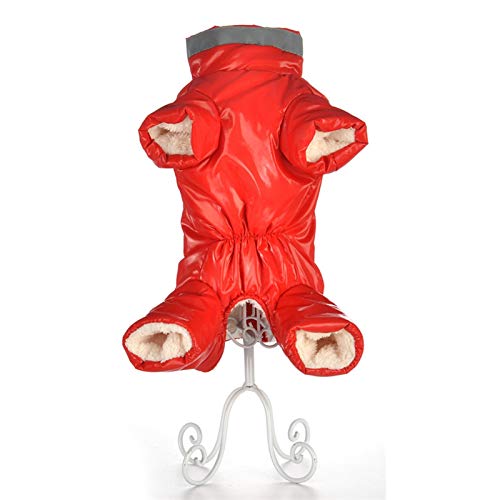 FGVHJOJXA Winter-warme Haustier-Hund kleidet wasserdichte Haustier-Mantel-Jacke for Small Medium Hunde Reflective Welpen Jumpsuits Französisch Bulldog Kleidung(RED for Girl,10) von FGVHJOJXA