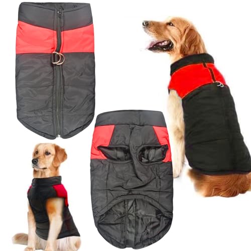 Haustier Hund Warm Mantel Jacke Hundemantel Winterjacke Hundemantel Hund Wintermantel Kleiner Welpe wasserdichte Hundemäntel Jacken Haustier Gepolsterte Mantel für kleine Mittel Hunde (Brust:42-50cm) von FGen