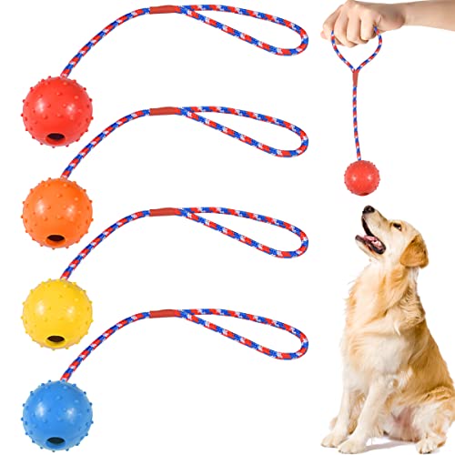 Hundeball, Hundespielzeug Ball, Snackball, Interaktives Hundespielzeug, Seil Naturkautschuk Ball, Interaktives Spielzeug für Hunde, langlebige Hundebälle für Kleine und Mittelgroße Rassen von FGen