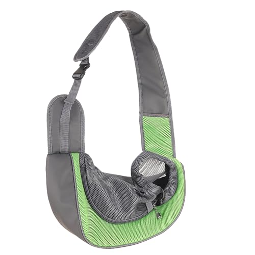 FIDFDID Pet Bag Cat and Dog Travel Portable Crossbody Shoulder Bag Puppy Shoulder Bag Pet Transport Bag Breathable Mesh Pet Backpack (L,Green) von FIDFDID