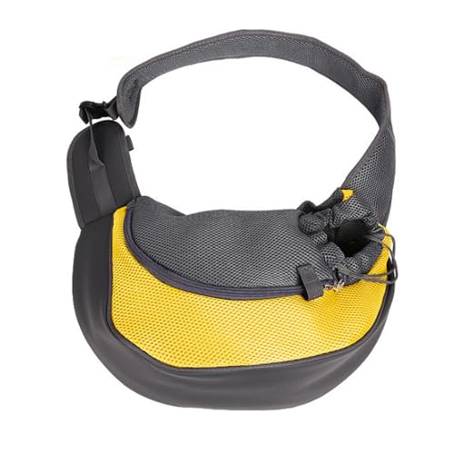 FIDFDID Pet Bag Cat and Dog Travel Portable Crossbody Shoulder Bag Puppy Shoulder Bag Pet Transport Bag Breathable Mesh Pet Backpack (L,Yellow) von FIDFDID