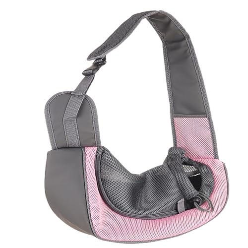 FIDFDID Pet Bag Cat and Dog Travel Portable Crossbody Shoulder Bag Puppy Shoulder Bag Pet Transport Bag Breathable Mesh Pet Backpack (L,pink) von FIDFDID