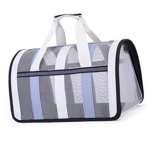 FIDFDID Transport Bag for Cat/Dog Pet Bag Foldable Robust Pet Breathable Transport Bag Pet Carrier, for Medium/Small Pets on The Plane (M,Haze Blue) von FIDFDID