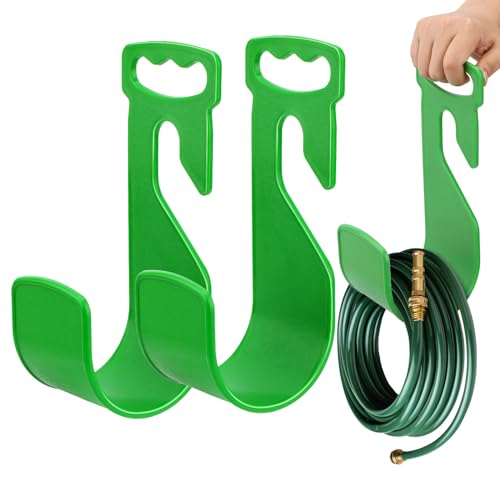 2er-Pack Gartenschlauchhalter mit Haltegriff – robuster Schlauchaufhänger, Wasserschlauchhalter für den Außenbereich, schnelle Montage für Wasserhahn (2 Grün) von FIDWALL