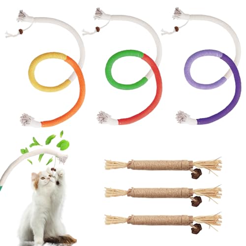 3-Pack Silvervine Kaustöcke-3 Pack Katzenminze Seile, Katzenspielzeug Katzenminze Spielzeug für Katzen Kätzchen Zahnen Spielzeug Natürliche Katzenminze gefüllte Katze Kau Spielzeug für Indoor Katzen von FIDWALL