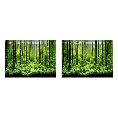 2 Stück selbstklebende Unterwasserwald-Hintergrundposter Hintergrund Dekor Aper Unterwasserwelt dekorative Aufkleber Aquarium-Aufkleber PVC von FIGGRITID