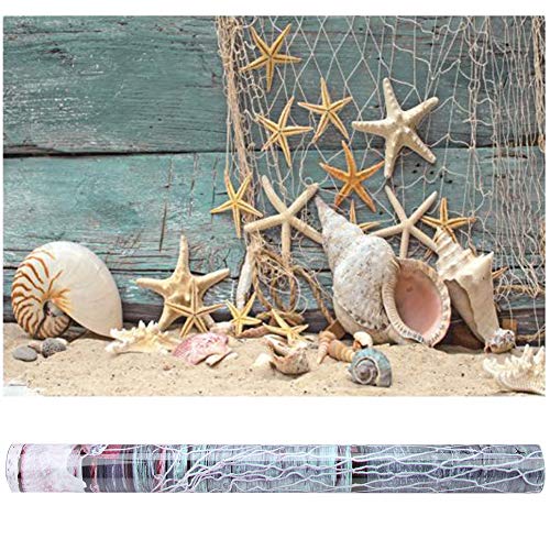 FILFEEL Aquarium Hintergrund Aquarium Dekorationen 3D Effekt Adhesive Seashell Starfish Poster Stil PVC Adhesive Decor Papier Sticker Papier Cling Decals (61x41cm) von FILFEEL