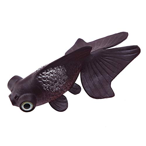 FILFEEL Künstlicher Kleiner Fisch, Lustiger Silikon-Kleiner Fisch, Aquarium-Dekoration, Lustiger Gefälschter Fisch für Aquarium, Fisch-Ornament (Brauner Goldfisch Nr. 6) von FILFEEL