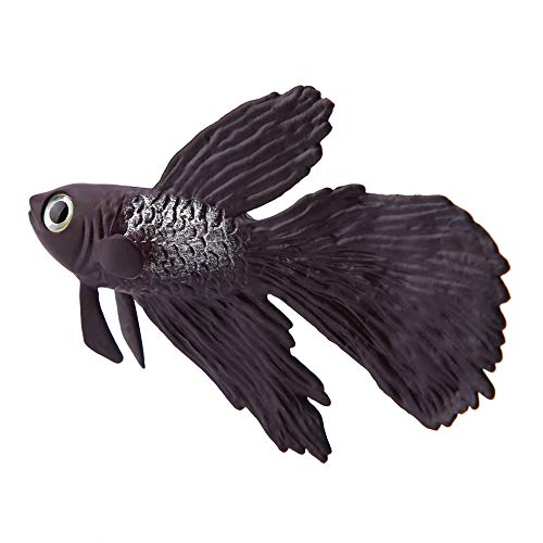 FILFEEL Künstlicher Kleiner Fisch, Lustiger Silikon-Kleiner Fisch, Aquarium-Dekoration, Lustiger Gefälschter Fisch für Aquarium, Fisch-Ornament (Brauner Kampffisch Nr. 2) von FILFEEL