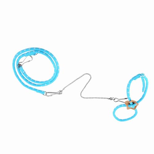 FILFEEL Haustier-Hamster-Geschirr, Verstellbare Ratten-Maus-Trainingsleine mit Glocke für Kleine Tiere (Blue) von FILFEEL