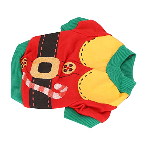 Haustier-Weihnachtshemd, Stilvoller, Warmer Katzen- und Hunde-Kapuzenpullover, Klassisches Weihnachtsdesign, Geeignet für Mottopartys, aus Polyester (M) von FILFEEL