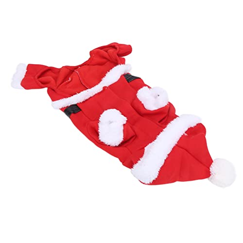 Hund Weihnachten Weihnachtsmann Kostüm Haustier Winter Hoodie Mantel Kleidung aus Weichem Baumwollstoff für Frühling Winter, Geeignet für Wochenend-Rollenspielpartys (S) von FILFEEL