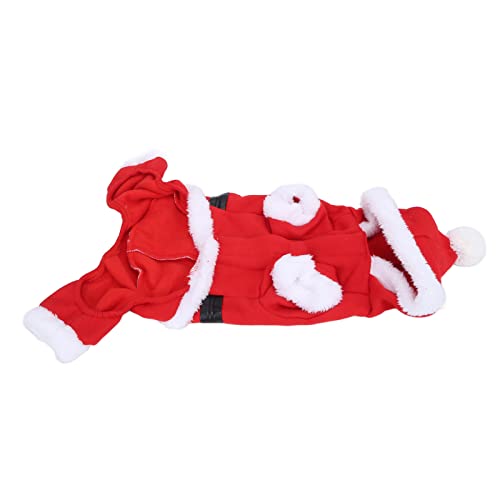 Hund Weihnachten Weihnachtsmann Kostüm Haustier Winter Hoodie Mantel Kleidung aus Weichem Baumwollstoff für Frühling Winter, Geeignet für Wochenend-Rollenspielpartys (XL) von FILFEEL