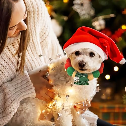 Weihnachten Hundehalsband,Hundehalsbänder für Welpen mit Weihnachtsmuster Halsring,Verstellbares Weihnachtshalsband,Nylonhalsband für Katze,Kleine,mittel Große Hunde von FILOEEX