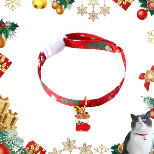 Weihnachten Hundehalsband,Verstellbares Weihnachtshalsband,Hundehalsbänder für Welpen mit Weihnachtsmuster Halsring,Nylonhalsband für Katze,Kleine,mittelgroße Große Hunde von FILOEEX