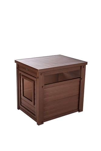 Borneo Katzentoilette mit Abdeckung – Hergestellt aus ECOFLEX – Integriert die Katzentoilette in die Dekoration Ihres Hauses, 58 x 44,6 x 70,2 cm, 4 Farben (braun) von FINCA CASAREJO