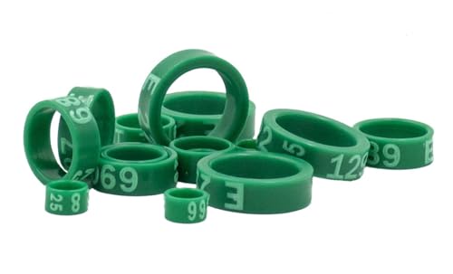 FINCA CASAREJO Ring zur Identifizierung von Vögeln | Packung mit 25 Stück 2025 geschlossene Ringe für die Beine von Tauben, Vögeln, etc. | Durchmesser 8 mm | Farbe Grün, Buchstabe E von FINCA CASAREJO