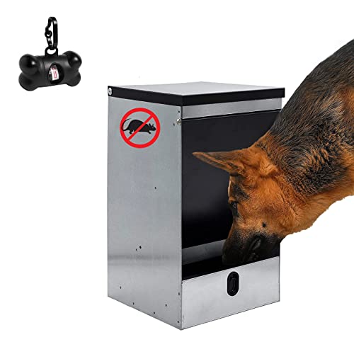 Selbstbedienungstrichter für Hunde - Fassungsvermögen 40 kg - Anti-Maus-Selbstbedienungstrichter - Deckel öffnet Sich durch Drücken mit der Schnauze - Inklusive Beutelspender Selbstbedienungstrichter für Hunde - Fassungsvermögen 40 kg - Anti-Maus-Selbstbedienungstrichter - Deckel öffnet Sich durch Drücken mit der Schnauze - Inklusive Beutelspender von FINCA CASAREJO
