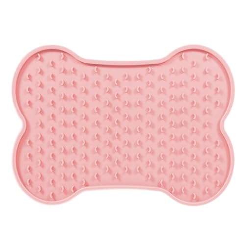 Hund Lick Pad, Haustier Beruhigende Lick Fütterungsmatte, Silikonmaterial Knochenförmige Kreative Slow Feed Lick Mat Leicht zu Reinigen, Welpen-Leckmatte für kleine und mittelgroße Hunde und von FINLALO