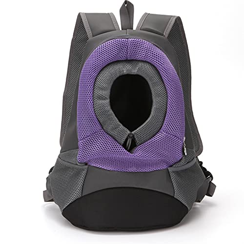 FIONEL Haustier Haustierhund Tragen Sie Rucksack, PET-Träger, einstellbar tragbarer Reisen atmungsaktive Mesh-Front-Tasche, Taschenträger (Color : Purple, Size : Large) von LUCBEI