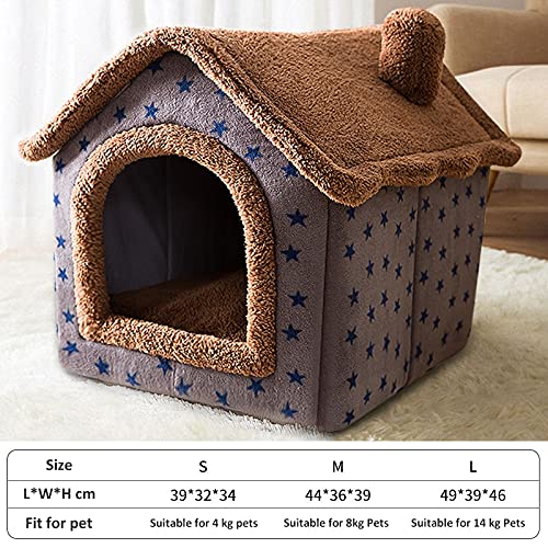 Hundekäfig große Hundehaus Kennel weiche Haustier Bett Zelt Indoor eingeschlossener Warmer Plüsch schlafender Nestkorb mit abnehmbarem Kissen Travel Hundezubehör Hundekäfig für zuhause (Color : Coffe von FIONEL