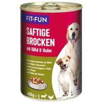 FIT+FUN Saftige Brocken Wild & Huhn 12x400 g von FIT+FUN