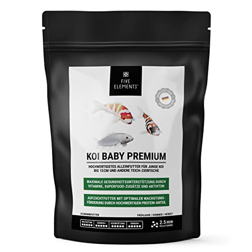 FIVE ELEMENTS Koi Baby Premium | 1,4 kg | hochwertigstes Wachstums-Futter für Junge Koi | Superfood-Zusätze | wertvolle Proteine | Vitamine von FIVE ELEMENTS