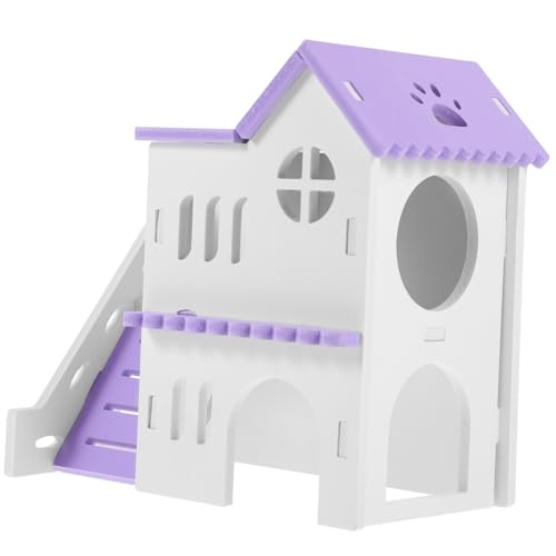 FIXOSHEE 1 Satz Hamsterhaus-Villa Hamstervilla Hamsterkäfig Frettchenkäfig Rattenhöhle Rattengemütliches Bett Hamster Spielzeug hamsterspielzeug nagerhaus Hamsterhütte Hamsterplattform PVC von FIXOSHEE