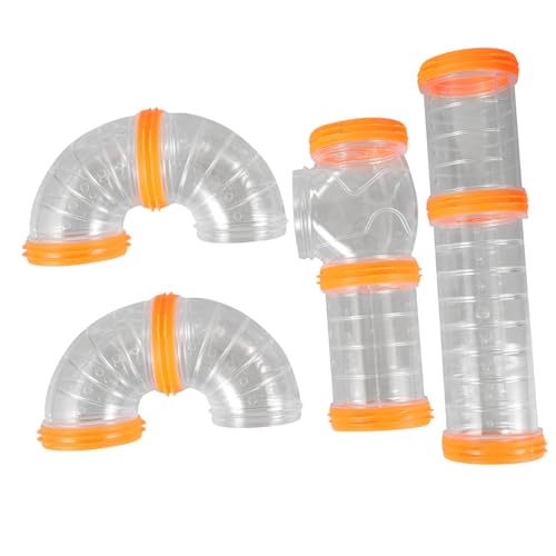 FIXOSHEE 1 Satz Hamsterpfeifen-Set Meerschweinchentunnel und Verstecke Hamsterröhren Hamsterrohr-Set DIY Hamster Käfig Zubehör DIY Hamster Clear Tube Tool DIY Hamsterkäfigrohr Plastik von FIXOSHEE