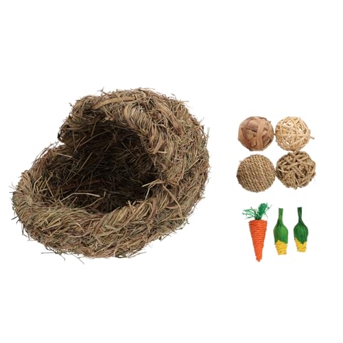 FIXOSHEE 1Satz Gewebtes Kaninchengrasnest für Haustiere Faltbare Grasmatte für Hamster Komfortables und Sicheres Rückzugsort für Kleine für Winter FIXOSHEE 1Satz Gewebtes Kaninchengrasnest für Haustiere Faltbare Grasmatte für Hamster Komfortables und Sicheres Rückzugsort für Kleine für Winter von FIXOSHEE