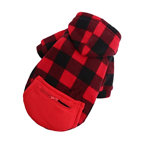 FIXOSHEE 1Stk Haustier Mantel Haustier-Winterjacke Santa Hundekostüm hundemantel Dog Raincoat Dog Coat weihnachtsdeko Haustier-Festival-Kostüm Weihnachtskleidung für Haustiere Polyester rot von FIXOSHEE