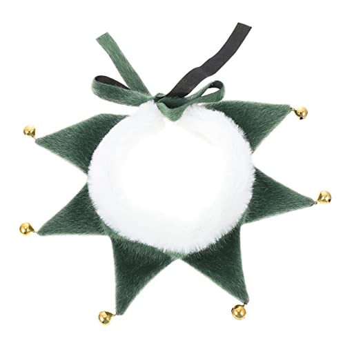 FIXOSHEE 1stk Weihnachtsschal Für Haustiere Weihnachtshundehalsband Weihnachtsbaumhalsband Hundehalsband Mit Glöckchen Hundehalsbänder Für Welpen Dekorativer Schal Urlaub Green Polyester von FIXOSHEE