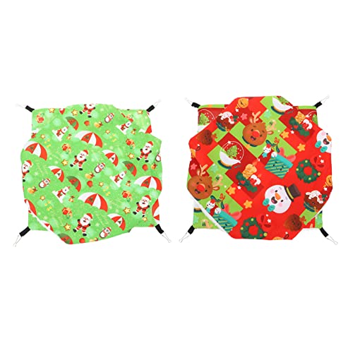 FIXOSHEE 2st Hamster Hängematte Weihnachtsbett Rattenschlafsack Kleines Tierbett Weihnachts-Hamster-hängematte Hängenest Für Kleine Tiere Käfigbett Für Hamster Haustierzubehör Stoff von FIXOSHEE