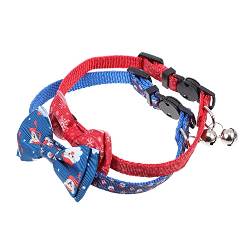 FIXOSHEE 2st Haustierhalsband Jingle Bell Hundehalsband Weihnachtskatzenhalsband Abreißbares Hundehalsband Welpe Santa Glockenhalsbänder Haustierkostümhalsband Halsband Für Hunde Polyester von FIXOSHEE