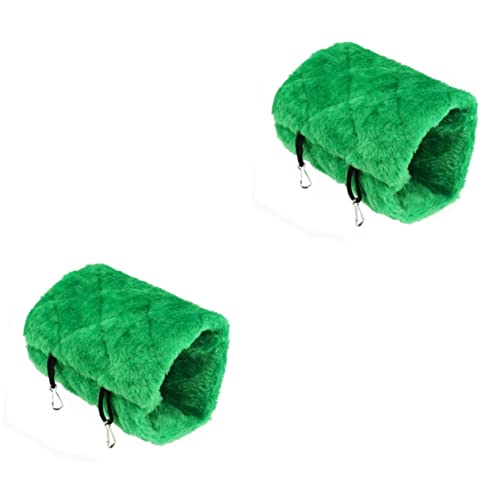 FIXOSHEE 2st Plüsch Hängematte Warmer Vogel Vogelzelt Plüsch Haustier-hängemattenbett Kuschel-Vogel-hängematte Aus Plüsch Papageienbett Warmes Vogelnesthaus Vogel Hängematte Bett Green von FIXOSHEE