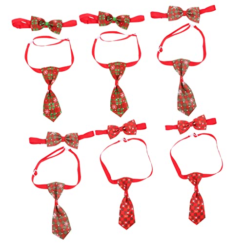 FIXOSHEE 6st Haustierhalsband Weihnachten Haustier Fliege Haustiere Requisiten Für Hundekostüme Weihnachtsfliegen Für Hunde Santa Krawatte Hundefliege Polyester von FIXOSHEE