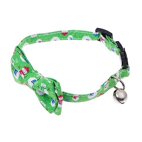 FIXOSHEE Halsband ausstecher Rentier Kitten Bowtie nesthäckchen Glocke Kid e Cats Katze Weihnachtsfliege Santa Krawatte reflektierende Katze Haustier Krawatten Pet-Bogen-Kette Plastik Green von FIXOSHEE