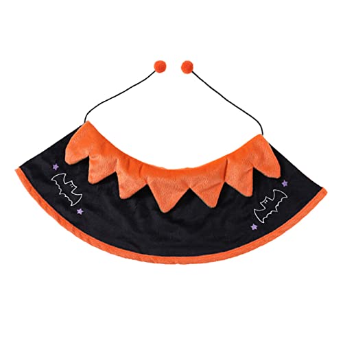 FIXOSHEE Haustier-Halloween-Mantel Poncho mit Kapuze Kürbis Mantel Masken Hund Dog Halloween Costume Dog Costume Halloween Haustier-Cosplay-Umhang Party-Haustier-Umhang kurzer Plüsch Orange von FIXOSHEE