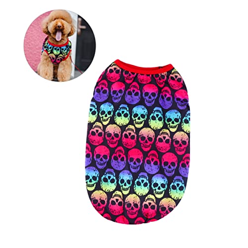 FIXOSHEE Haustier Hund Pullover Welpenkleidung Für Kleine Hunde Halloweenkostüm Haustierkleidung Halloween-haustierbekleidung Halloween-Kleidung Für Haustiere Colorful Reine Baumwolle von FIXOSHEE