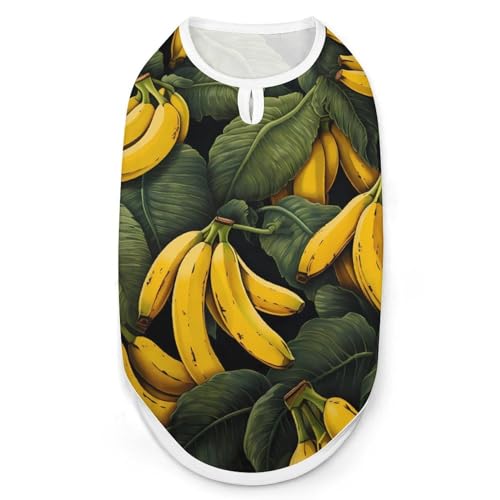 Bananas Hundehemd, Sommer-T-Shirt für Haustiere, weiches, ärmelloses Tanktop, Haustierkleidung, formelle Kleidung für alle Welpen und Katzen, Größe XL von FJQWKLF