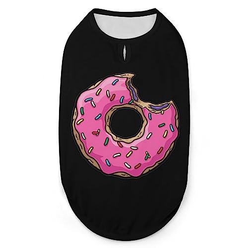 Donuts Hundehemd, Sommer-T-Shirt für Haustiere, weiches, ärmelloses Tanktop, Haustierkleidung, formelle Kleidung für Welpen und Katzen, Größe M von FJQWKLF