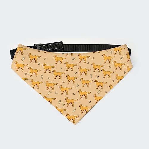 Golden Retriever Hundehalstuch, Halsband, Dreieckstuch, Katzenhalstuch mit Verstellbarer Schnalle von FJQWKLF