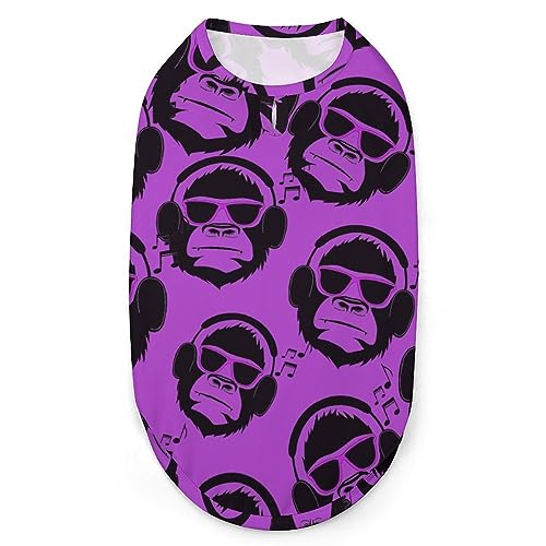 Gorillas Glasses Doghirts Sommer-T-Shirt für Haustiere, weiches, ärmelloses Tanktop, Haustierkleidung, formelle Kleidung für alle Welpen und Katzen, Größe XL von FJQWKLF