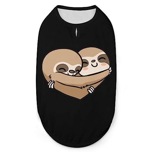 Hundehemd mit Faultier-Herz, Sommer-T-Shirt für Haustiere, weiches, ärmelloses Tanktop, Haustierkleidung, formelle Kleidung für alle Welpen und Katzen, Größe L von FJQWKLF