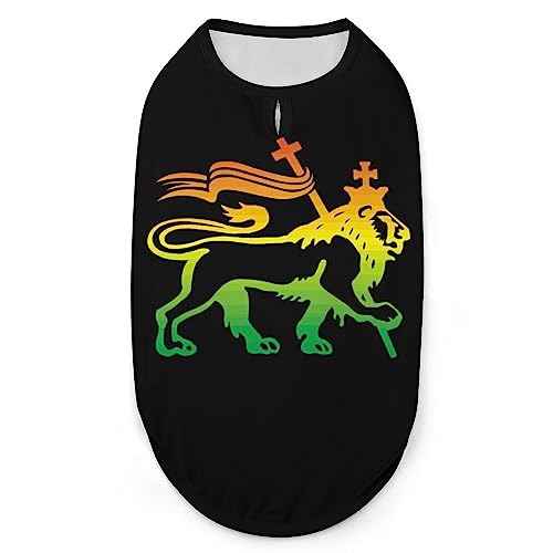 Rastaion of Judah Hundehemd, Sommer-T-Shirt für Haustiere, weiches, ärmelloses Tanktop, Haustierkleidung, formelle Kleidung für alle Welpen und Katzen, Größe S von FJQWKLF