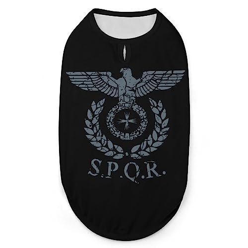 Roman EmblemPQR Hundehemd, Sommer-T-Shirt für Haustiere, weiches, ärmelloses Tanktop, Haustierkleidung, formelle Kleidung für alle Welpen und Katzen, Größe S von FJQWKLF