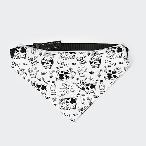 Sketch Funny Cows Milk Hunde-Bandana-Halsband, Haustier-Dreiecksschal, Katzen-Halstuch mit Verstellbarer Schnalle von FJQWKLF