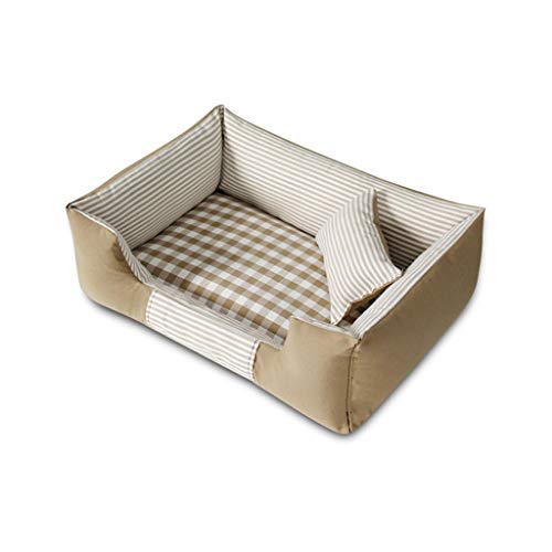 FJYDBTWJ Haustier Liefert Haustier Bett Haustiernest Nicht-Klebrig Vier Jahreszeiten Abnehmbare Und Waschbare Mittlere Hund Kleinhund Kennel Warme Haustiermatratze Haustiermatte/Beige/L:86X63Cm von reloj de pared