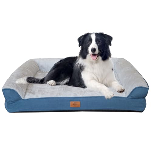 Orthopädisches Hundebett, wasserdicht, großes Hundebett für große, Jumbo, mittelgroße und kleine Hunderassen (dreiseitig, 83,8 x 63,5 x 19,8 cm) von FKSLIFE