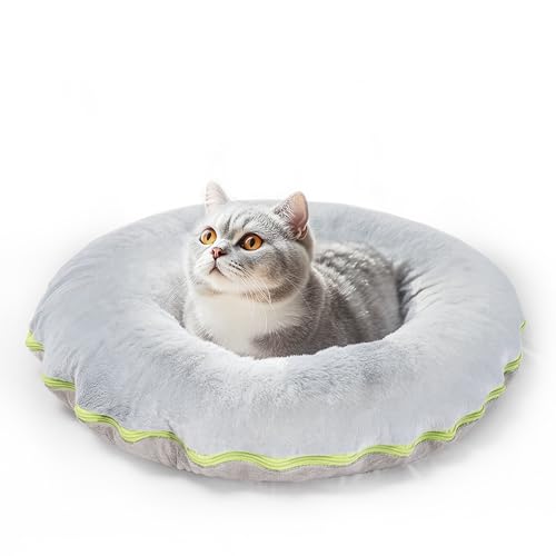 FKWin Beruhigendes Hundebett, Katzenbetten für Indoor-Katzen, Anti-Angst-Donut-Hunde- und Katzenbett, wärmend, gemütlich, weich, rundes Haustierbett, Hundebetten für kleine Hunde, kleine Katzenbett, von FKWin